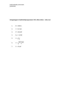 Antagningsprov ljudteknikprogrammet porov 10A rätta svar