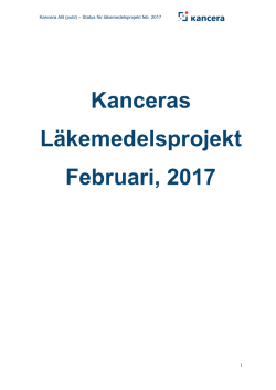 Delårsrapport Kancera AB (publ)