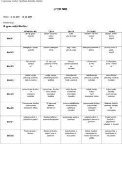 Jedilnik 6. - II. gimnazija Maribor
