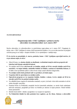 Organizacija dela v UKC Ljubljana v primeru stavke zdravnikov in
