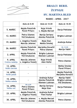 bralci beril župnije sv. martina bled marec