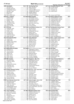 startna lista 4. vn izola - Kolesarska zveza Slovenije