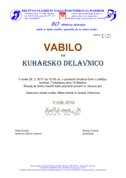 vabilo vabljeni - Društvo gluhih in naglušnih Podravja Maribor