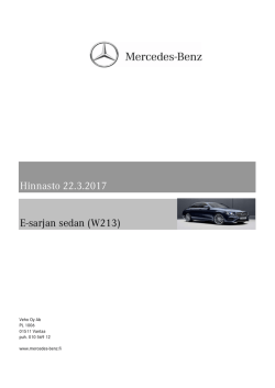 Lataa E-sarjan sedanin hinnasto  - Mercedes-Benz