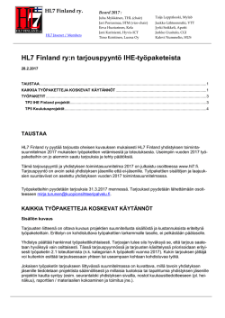 HL7 Finland pyytää tarjouksia IHE-työpaketteihin, pdf