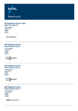 Betoniruuvit - LVI-Dahl