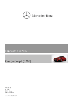 Hinnasto 1.3.2017 C-sarja Coupè (C205) - Mercedes-Benz