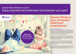 Programme services of Sonera Viihde mobile services