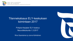 Tilannekatsaus ELY-keskuksen toimintaan 2017 - ELY