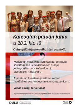 Kalevalan päivän konsertti 28.2.2017 klo 18 Oulun