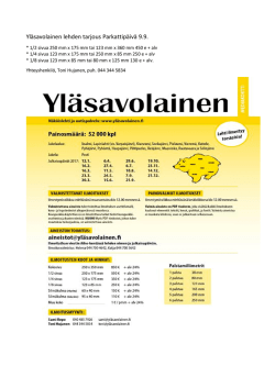 Yläsavolainen lehden tarjous Parkattipäivä 9.9.