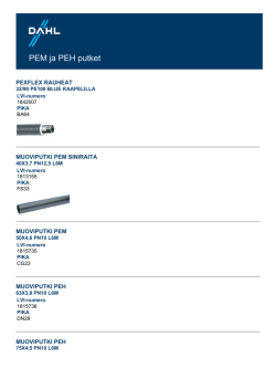 PEM ja PEH putket - LVI-Dahl