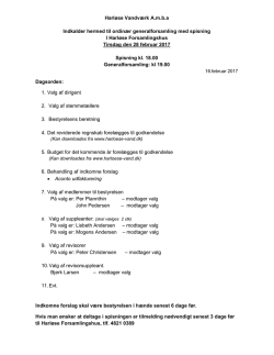 Agenda indkaldelse til Generalforsamling 2017