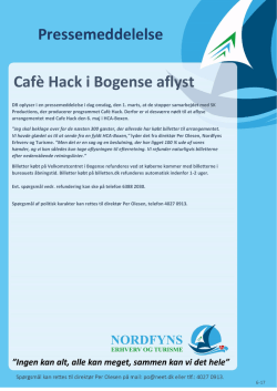 Pressemeddelelse Cafè Hack i Bogense aflyst