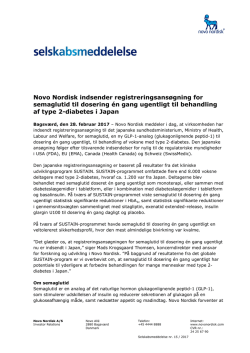Novo Nordisk indsender registreringsansøgning for semaglutid til