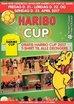 GRATIS HARIBO CUP 2017 T-SHIRT TIL ALLE DELTAGERE..!