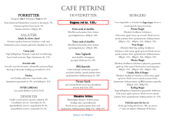 aften menu - Cafe PETRINE