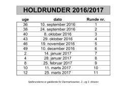 HOLDRUNDER 2016/2017