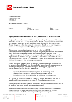 Les LOs brev til finansminister Siv Jensen