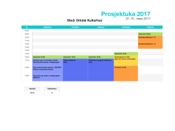 Øveplan prosjektuka - Orkdal Kulturskole