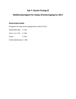 Sak 7: Styrets forslag til Medlemskontigent for Askøy Orienteringslag