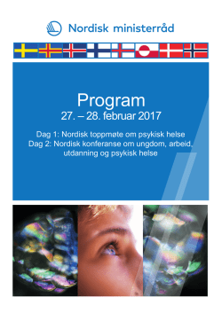 Program for nordisk toppmøte om ungdom og
