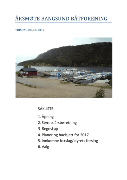 Årsmøte februar 2017 - Bangsund Båtforening
