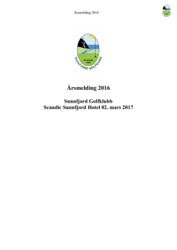 Årsmelding 2016 - Sunnfjord Golfklubb