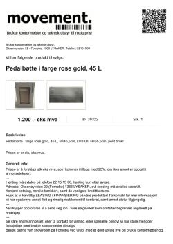 Pedalbøtte i farge rose gold, 45 L