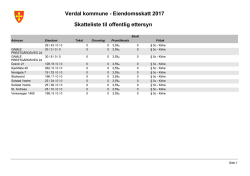 Verdal kommune - Eiendomsskatt 2017 Skatteliste til offentlig ettersyn
