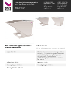 1200 liter lukket vippecontainer med aluminium brettelokk