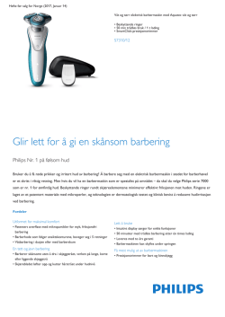 Product Leaflet: Våt og tørr elektrisk barbermaskin med beskyttende