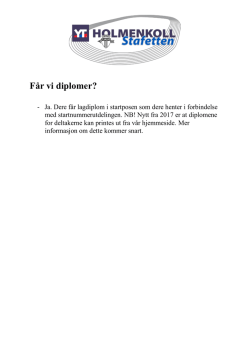 Får vi diplomer? - Holmenkollstafetten