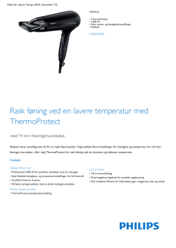 Product Leaflet: Hårføner på 2100 W med ThermoProtect