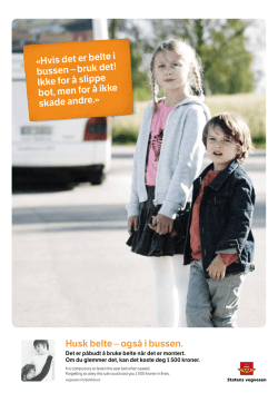 Plakat med barn bokmål Belte i buss 2017