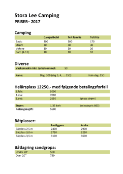 Priser Stora Lee Camping