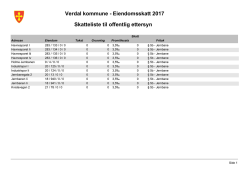 Verdal kommune - Eiendomsskatt 2017 Skatteliste til offentlig ettersyn