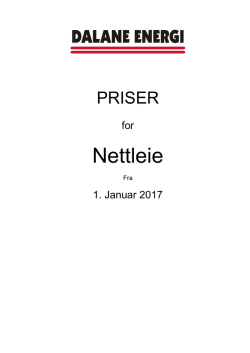 nettleiepriser 2017 - Nettleie Dalane energi