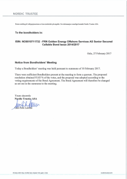 Notice from Bondholders Meeting