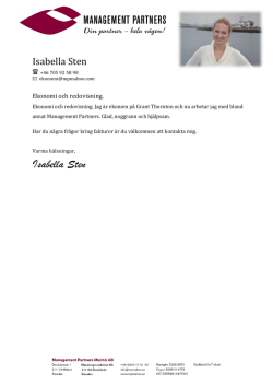 Isabella Sten - Management Partners