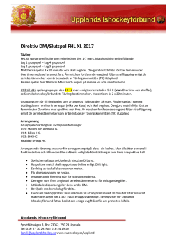 Direktiv DM/Slutspel FHL XL 2017