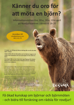 Få ökad kunskap om björnar och björnmöten
