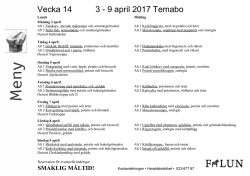 Vecka 14 3 - 9 april 2017 Temabo 2016 Temabo