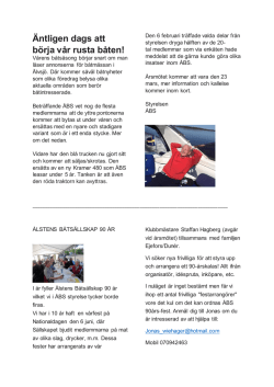 Vårbrev 2017 - Ålstens Båtsällskap