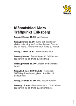 ladda ner Träffpunkt Eriksbergs månadsblad/mars för utskrift