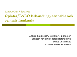 Seminarium 1 - presentation opiater, cannabis