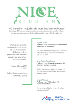 NICE-studien inbjuder alla inom Region Norrbotten