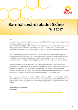 Barnhälsovårdsbladet Skåne - Vårdgivare Skåne