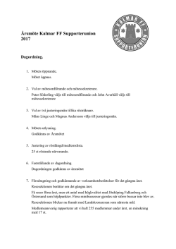 Årsmöte Kalmar FF Supporterunion 2017