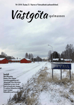 Västgötaspelmannen 4-2016 - Västergötlands Spelmansförbund
